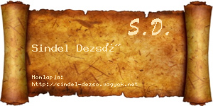 Sindel Dezső névjegykártya